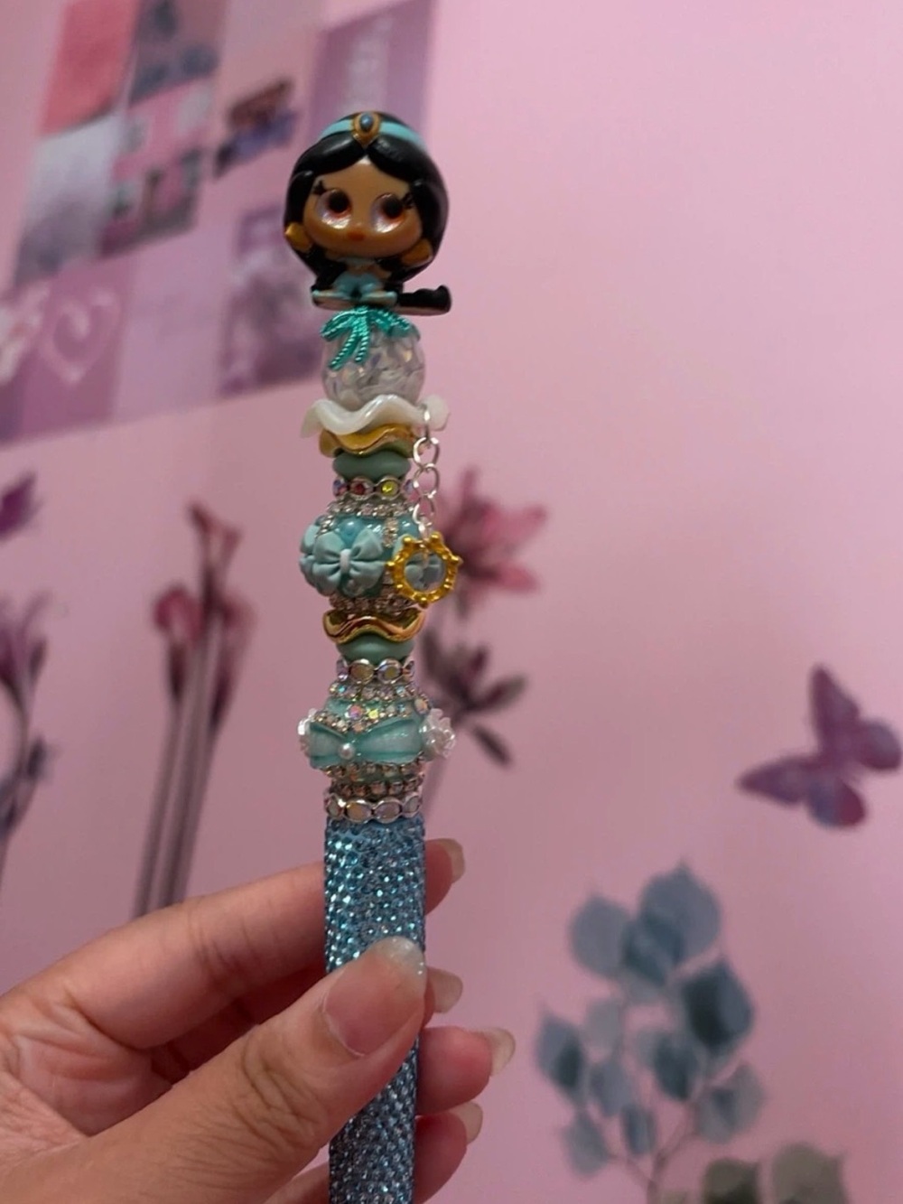 Jasmine Princess Beaded Pen with Charm